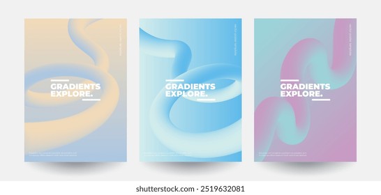 Abstract gradient poster background vector set. Ideal design for social media, cover, banner, flyer.