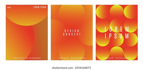 Abstract gradient poster background vector set. Minimalist style cover template 