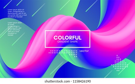 Abstract Gradient Poster with Colorful Liquid Shape. Modern Wave Flow Design. 3d Vector Illustration eps10. Trendy Vibrant Gradient for Covers, Poster, Flyer. Wave Background with Gradient Elements.