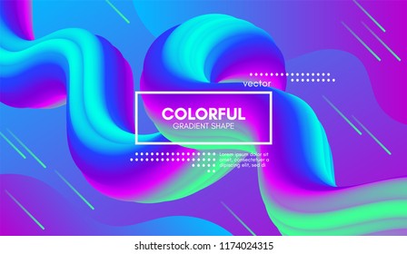 Abstract Gradient Poster with Colorful Liquid Shape. Modern Wave Flow Design. 3d Vector Illustration eps10. Trendy Vibrant Gradient for Covers, Poster, Flyer. Wave Background with Gradient Elements.