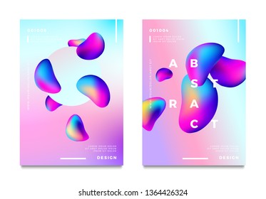 Abstract gradient poster and cover design. Flowing colorful shapes. Vector illustration.