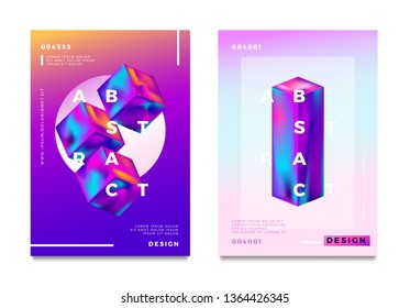 Abstract gradient poster and cover design. Geometric shapes. Vector illustration.