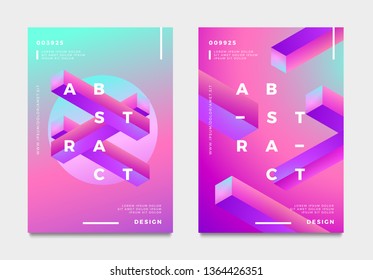 Abstract gradient poster and cover design. Geometric shapes. Vector illustration.
