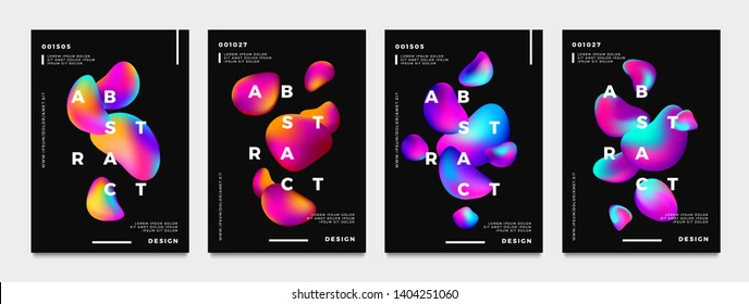 Abstract gradient poster and cover design. Colorful fluid liquid shapes. Vector illustration.