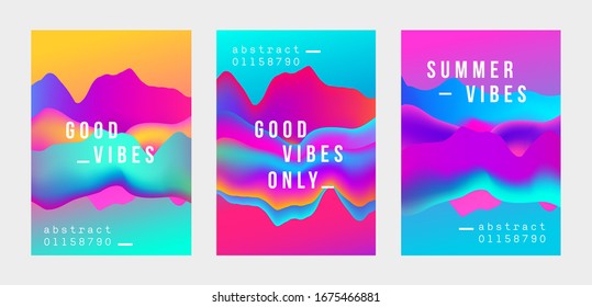 Diseño abstracto de carteles degradados y portada. Formas líquidas coloridas. Ilustración vectorial.