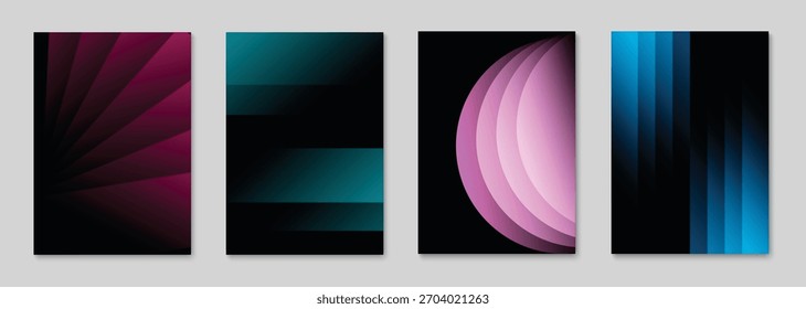 Abstract gradient poster design. Modern cover template with geometric shape. Vector illustration