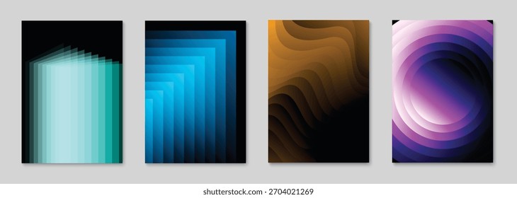 Abstract gradient poster design. Modern cover template with geometric shape. Vector illustration