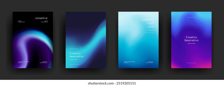 Abstract gradient poster template. Modern Covers Design. Mesh gradient background design. Trendy front page design for Banner, Poster, Flyer, Invitation and Annual Report