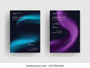 Abstract gradient poster template. Modern Covers Design. Mesh gradient background design. Trendy front page design for Banner, Poster, Flyer, Invitation and Annual Report