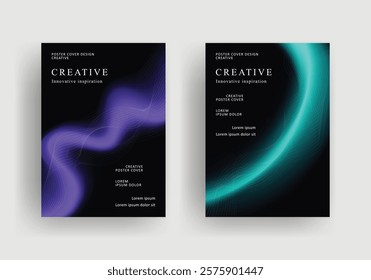 Abstract gradient poster template. Modern Covers Design. Mesh gradient background design. Trendy front page design for Banner, Poster, Flyer, Invitation and Annual Report