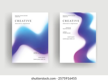 Abstract gradient poster template. Modern Covers Design. Mesh gradient background design. Trendy front page design for Banner, Poster, Flyer, Invitation and Annual Report