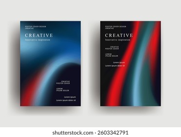 Abstract gradient poster template. Modern Covers Design. Mesh gradient background design. Trendy front page design for Banner, Poster, Flyer, Invitation and Annual Report