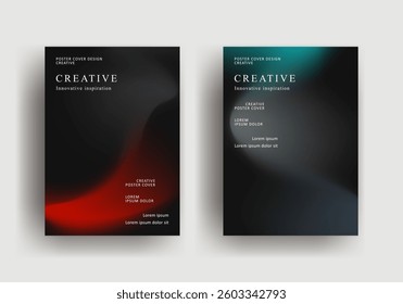 Abstract gradient poster template. Modern Covers Design. Mesh gradient background design. Trendy front page design for Banner, Poster, Flyer, Invitation and Annual Report