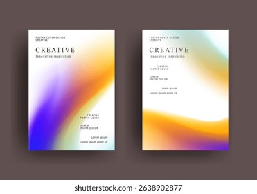 Abstract gradient poster template. Modern Covers Design. Mesh gradient background design. Trendy front page design for Banner, Poster, Flyer, Invitation and Annual Report