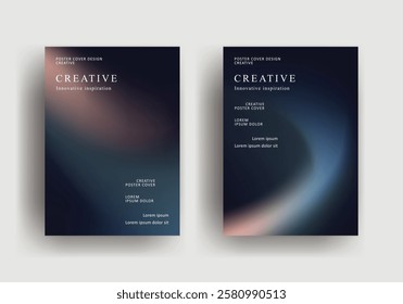 Abstract gradient poster template. retro vintage Covers Design. fluid gradient background design. Trendy front page design for Banner, Poster, Flyer, Invitation and Annual Report