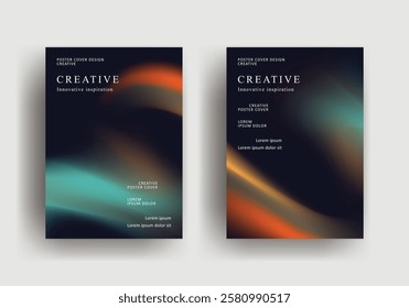 Abstract gradient poster template. retro vintage Covers Design. fluid gradient background design. Trendy front page design for Banner, Poster, Flyer, Invitation and Annual Report