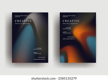 Abstract gradient poster template. retro Covers Design. fluid gradient background design. Trendy front page design for Banner, Poster, Flyer, Invitation and Annual Report