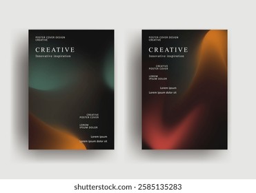 Abstract gradient poster template. retro Covers Design. fluid gradient background design. Trendy front page design for Banner, Poster, Flyer, Invitation and Annual Report