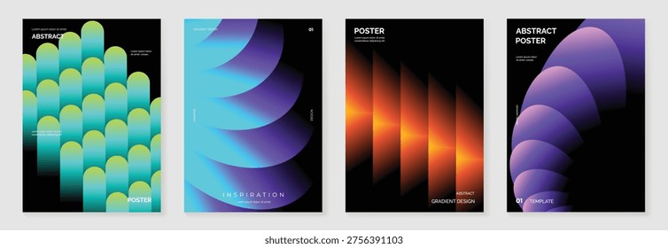 Abstract gradient poster vector background with vibrant color blend and geometric shapes. Modern colorful design for wall art, cover, template, and digital use.
