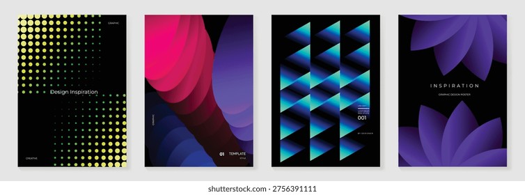 Abstract gradient poster vector background with vibrant color blend and geometric shapes. Modern colorful design for wall art, cover, template, and digital use.