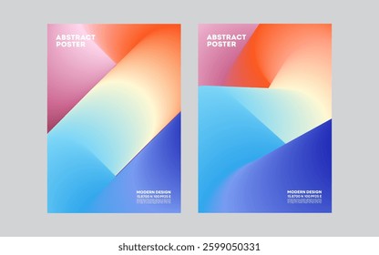 Abstract Gradient Posters Background vector set, Design template layout for cover, banner, business annual report, magazine, social media, flyer, party, festival

