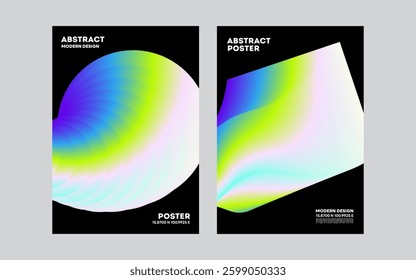 Abstract Gradient Posters Background vector set, Design template layout for cover, banner, business annual report, magazine, social media, flyer, party, festival

