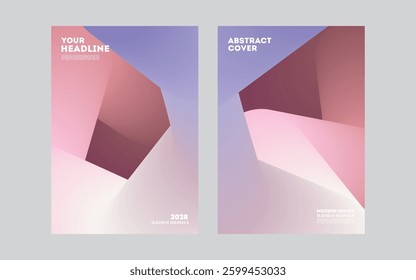 Abstract Gradient Posters Background vector set, Design template layout for cover, banner, business annual report, magazine, social media, flyer, party, festival