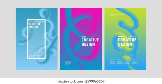 Abstract Gradient Posters Creative Design, Fluid Shapes, Vibrant Colors