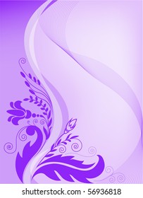 abstract gradient purple background with floral elements