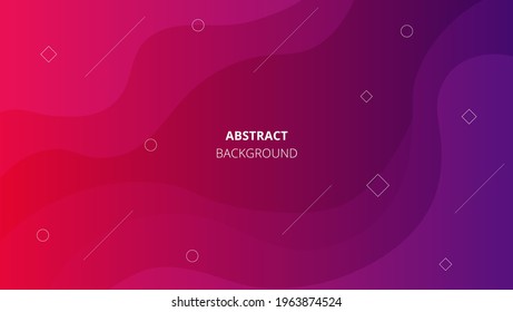 Abstract Gradient Purple Background With Geometric Curve Shapes Design. Can Be Used For Cover, Presentation, Banner Or Landing Page.