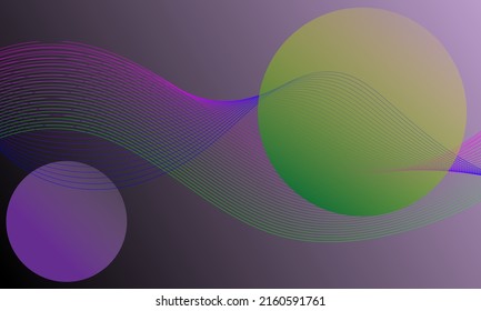 Abstract gradient purple background with green geometric round shape for vector design backdrop eps-10.