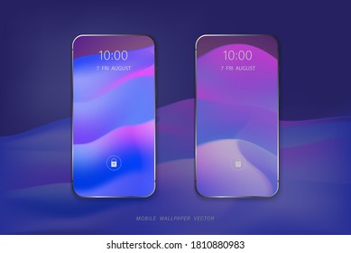 Abstract gradient purple blue color mobile phone wallpaper vector design