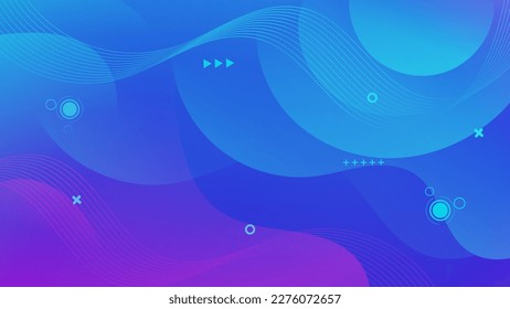 Resumen Fondo líquido gradiente Púrpura Azul. Diseño de fondo moderno. Ondas dinámicas. Composición de formas fluidas.  Apto para sitio web, banners, folletos, afiches