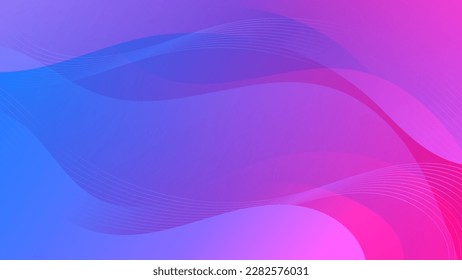 Abstrakter, violetter, blauer Hintergrund. Modernes Hintergrunddesign. Dynamische Wellen. Zusammensetzung der flüssigen Formen.  Geeignet für Website, Banner, Broschüren, Poster