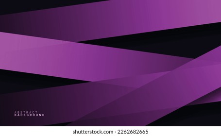 Resumen Gradiente Gradiente Púrpura Capas de superposición diagonal con sombra sobre fondo oscuro. Moderna Forma Geométrica Minimalista De Lujo. Ilustración vectorial