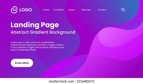 Abstract Gradient Purple Landing Page Waves Background