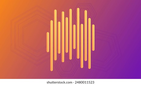 ABSTRACT GRADIENT PURPLE ORANGE BACKGROUND SMOOTH LIQUID COLORFUL DESIGN WITH GEOMETRIC HEXAGON SHAPES VECTOR TEMPLATE GOOD FOR MODERN WEBSITE, WALLPAPER, COVER DESIGN 