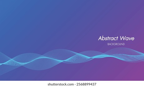 Abstract gradient purple-blue wavy background, technology template.