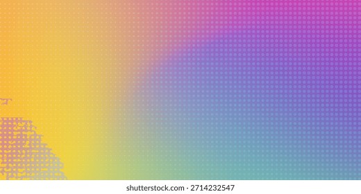 Abstrakter Farbverlauf von Regenbogenfarben oder hellfarbigem Hintergrund mit Punkttextur.