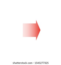 Abstract gradient red arrow right turn. Stock Vector illustration isolated on white background.