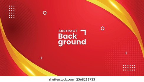 Abstract Gradient Red background with yellow flowing fluid wave with text space for company banner slide presentation in meeting annual gathering
