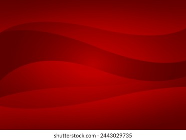 Abstract gradient red fabric wave banner background