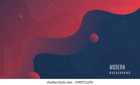 Abstract Gradient Red With Minimal Fluid Shape Background. Good For Banner, Web Or Wallpaper.