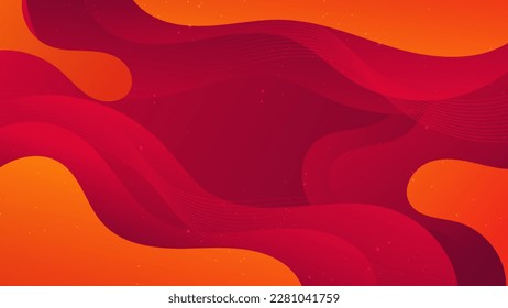 Abstract Gradient  Red Orange  liquid background. Modern  background design. Dynamic Waves. Fluid shapes composition.  Fit for website, banners, brochure, posters