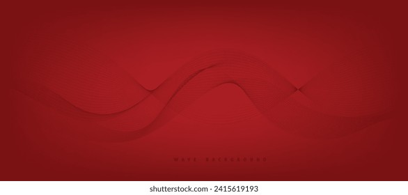 Abstract gradient red vector background with waves
