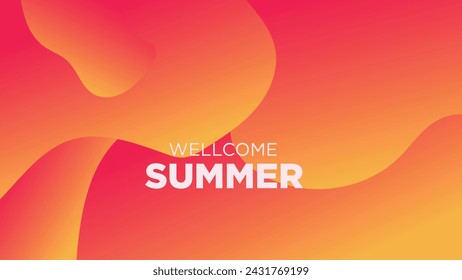 abstract gradient red and yellow hot wave for wellcome summer banner or print vector illustration