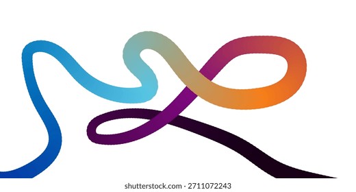 Diseño Abstractas de la cinta del gradiente que fluye la forma en un fondo blanco