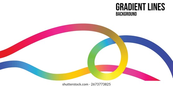 Fundo de linhas de faixa de gradiente abstrato com fluxo de onda colorido em branco