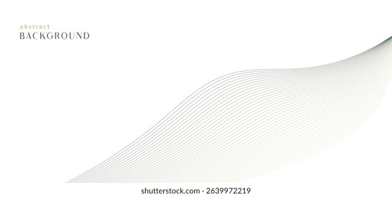 Abstract gradient ribbon wave on white background. Minimalist background and design element for pattern, poster and banner