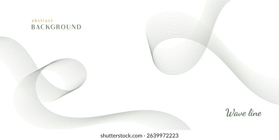 Abstract gradient ribbon wave on white background. Minimalist background and design element for pattern, poster and banner
